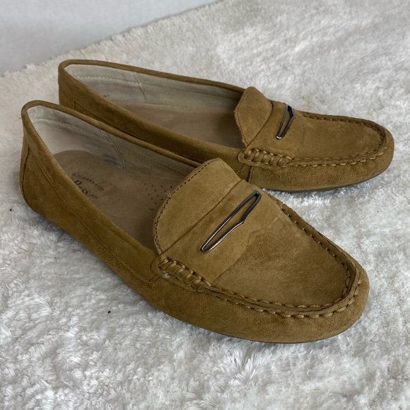 G.H Bass Blair Tan Camel Soft Suede Leather Moccasins Comfy Penny Loafers 6 - Picture 6 of 13